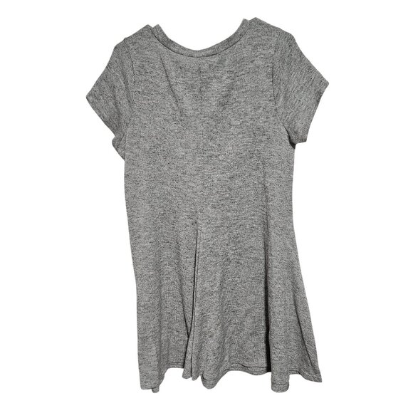 Torrid Gray Trapeze Dress Plus Size 1X T Shirt Hacci Knit Short Sleeve V Neck - Picture 2 of 5